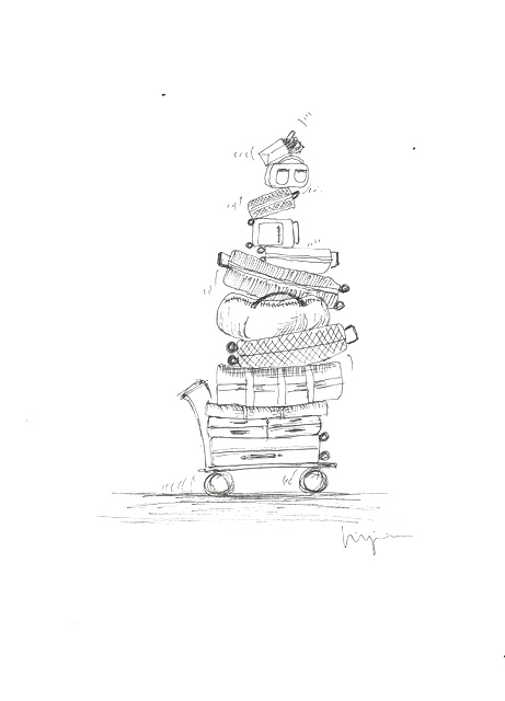Luggage cart. Illustration for Casita 26 by Virgínia Jiménez Perez